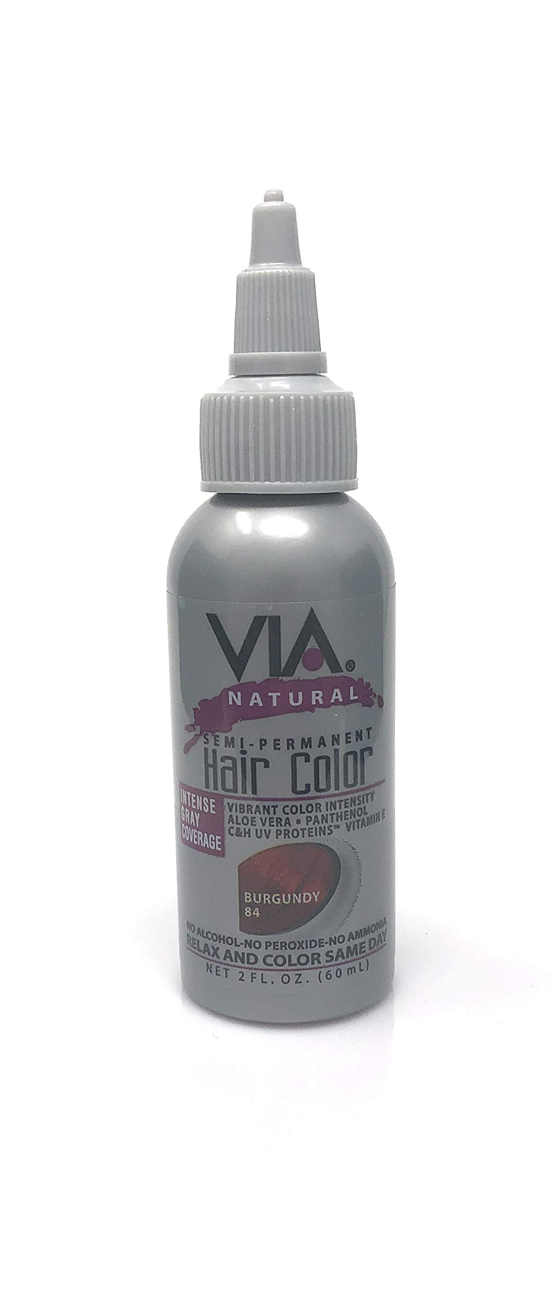 Amazon.com : Via Natural Semi-Permanent Hair Color, 2oz - Burgundy